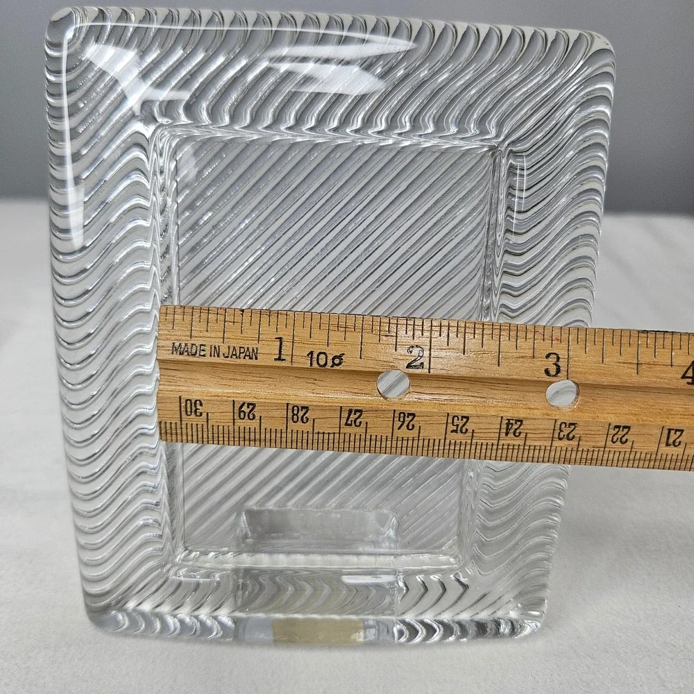 Mikasa Japan Lead Crystal Ribbed Wave Picture Frame 5x4 Clear Art Deco Style